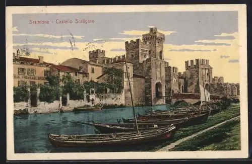 AK Sirmione, Castello Scaligero im Sonnenschein