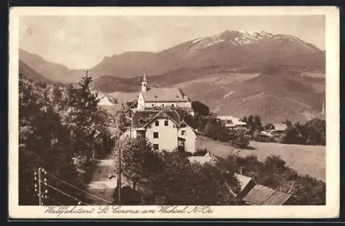 AK St. Corona am Wechsel, Wallfahrtsort mit Kirche und Gebirgspanorama