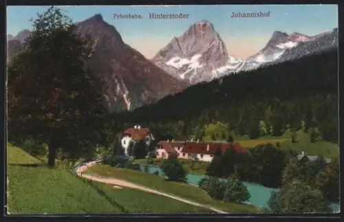 AK Hinterstoder /Pyhrnbahn, Johannishof, Bergpanorama