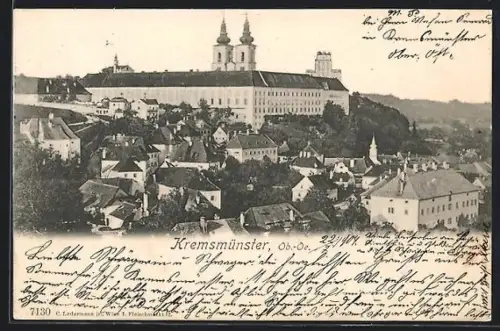 AK Kremsmünster /Ob. Öst., Panorama mit Stift