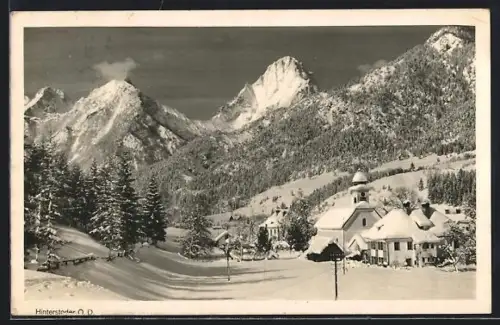 AK Hinterstoder /O. D., Ortsansicht im Winter