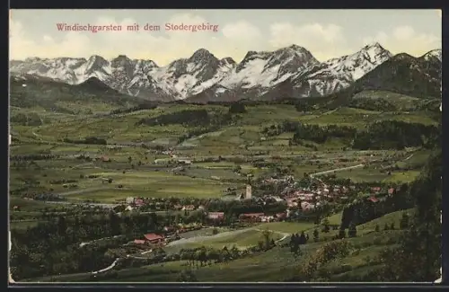 AK Windischgarsten, Panorama mit dem Stodergebirge