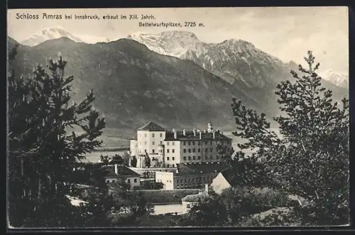 AK Innsbruck, Schloss Amras mit Bettelwurfspitzen