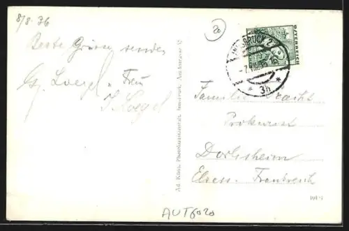 AK Innsbruck, Innbrücke mit Bergpanorama