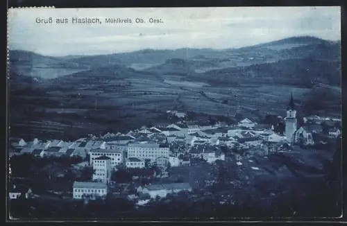 AK Haslach /Mühlkreis, Panorama mit Kirche