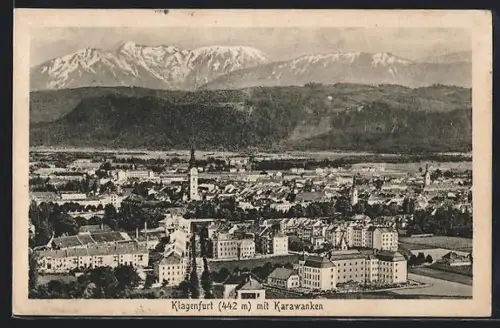 AK Klagenfurt, Panorama mit Karawanken
