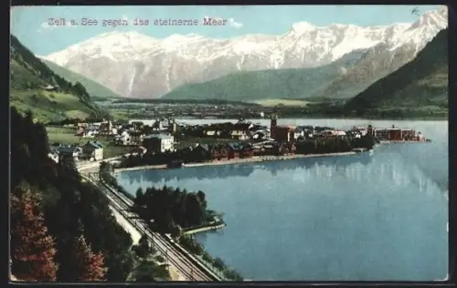 AK Zell a. See, Blick gegen das Steinerne Meer