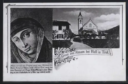 AK Absam bei Hall, Kirche und Marienbild
