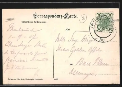 AK Innsbruck, Innbrücke mit Bergpanorama