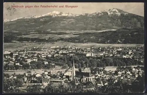 AK Innsbruck, Panorama mit Patscherkofel und Glungezer