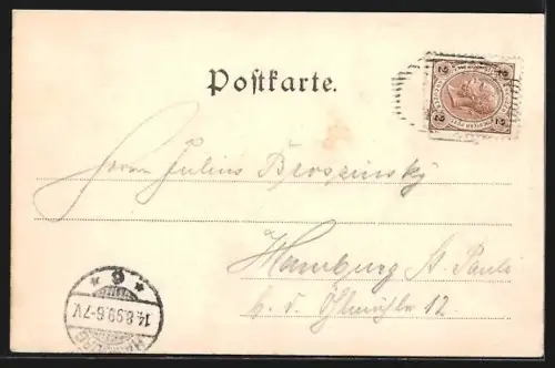 AK Innsbruck, Panorama mit Inn und Bergpanorama