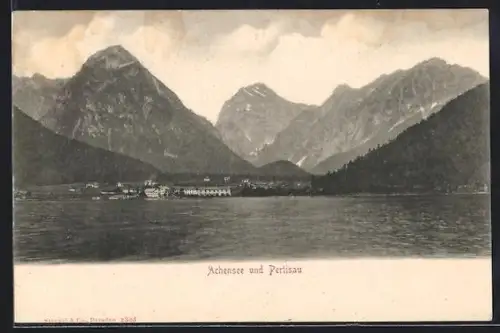 AK Pertisau, Panorama mit Achensee und Bergkulisse