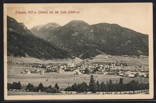 AK Fulpmes /Stubai, Panorama mit Ort und Saile