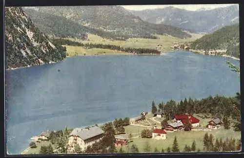 AK Achensee, Hotel Seehof, im Hintergrund Scholastika