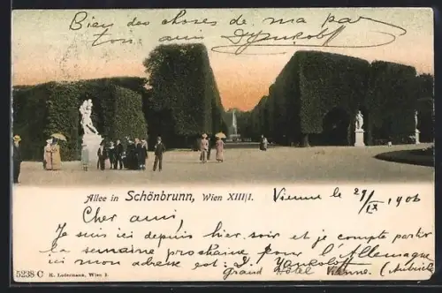 AK Wien, Allee in Schönbrunn