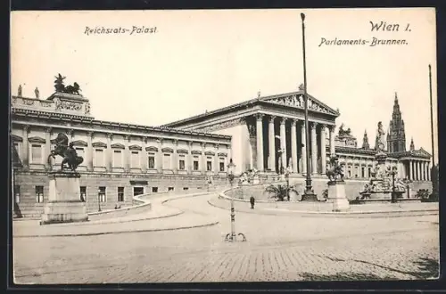 AK Wien, Reichsrats-Palast, Parlamentsbrunnen