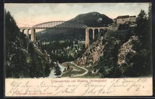 AK Wiesberg, Trisannabrücke der Arlbergbahn