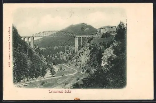 AK Wiesberg, Trisannabrücke, Viadukt über Tal mit Gebäuden
