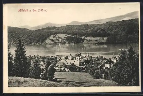 AK Millstatt a. See, Panorama mit See und Kirche