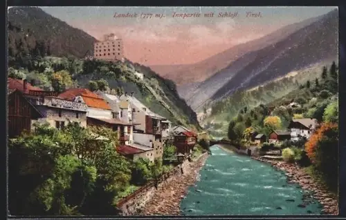 AK Landeck /Tirol, Innpartie mit Schloss