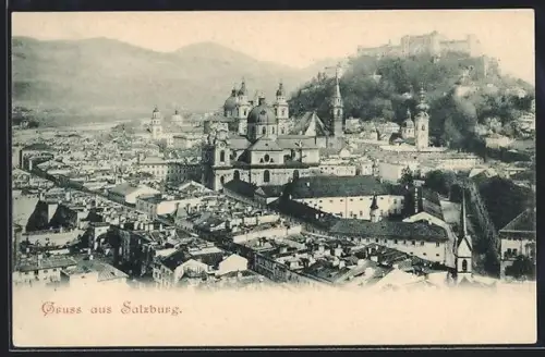 AK Salzburg, Panoramaansicht des Ortes