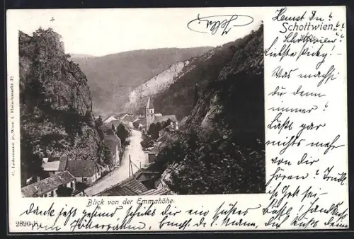 AK Schottwien, Blick von der Emmahöhe
