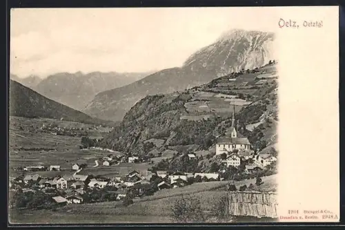 AK Oetz /Ötztal, Panorama mit Kirche