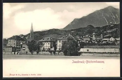 AK Innsbruck-Büchsenhausen, Ortsansicht mit Kirche