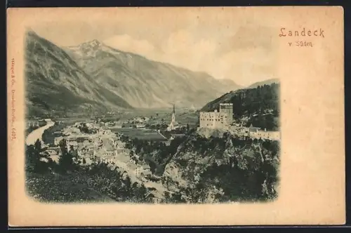 AK Landeck, Ortsansicht v. Süden