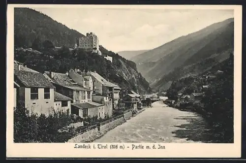 AK Landeck i. Tirol, Partie mit dem Inn
