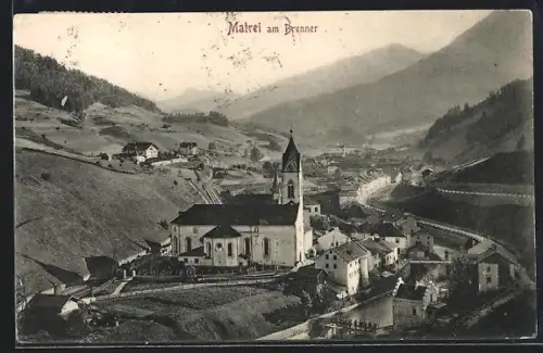 AK Matrei am Brenner, Ortsansicht mit Kirche
