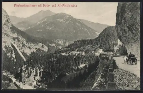AK Finstermünzstrasse, Panorama mit Hoch- und Alt-Finstermünz