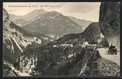AK Finstermünzstrasse, Blick gegen Hoch- und Alt-Finstermünz