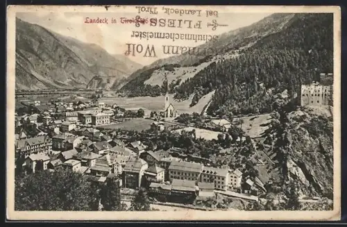 AK Landeck in Tirol, Blick in den Ort