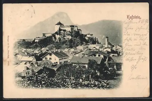 AK Kufstein, Ortsansicht mit Kirche