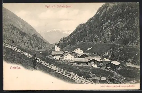 AK Vent /Stubaierferner, Blick in den Ort