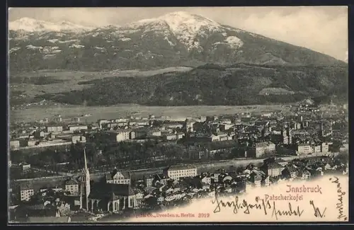 AK Innsbruck /Patscherkofel, Ortspanorama mit Patscherkofel