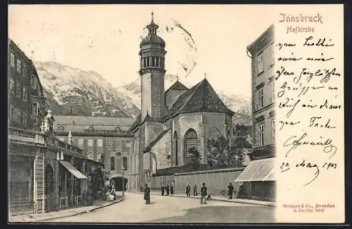 AK Innsbruck, Blick zur Hofkirche