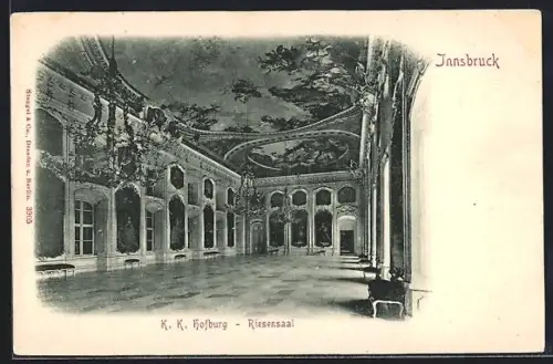 AK Innsbruck, K. K. Hofburg, Riesensaal