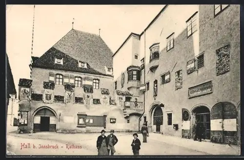 AK Hall b. Innsbruck, Partie am Rathaus