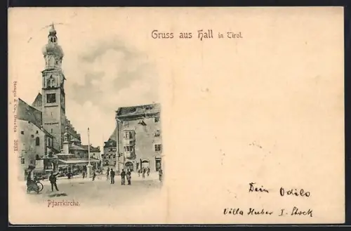 AK Hall in Tirol, Blick zur Pfarrkirche