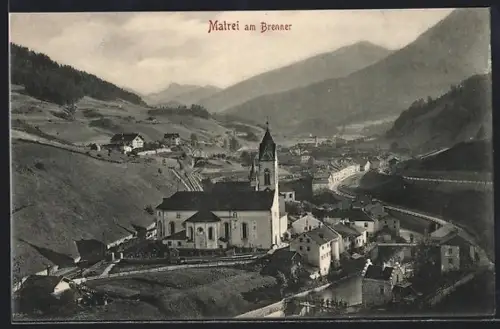 AK Matrei am Brenner, Panorama mit Kirche