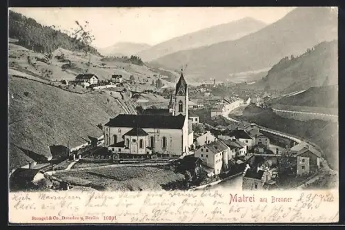 AK Matrei am Brenner, Ortsansicht mit Kirche