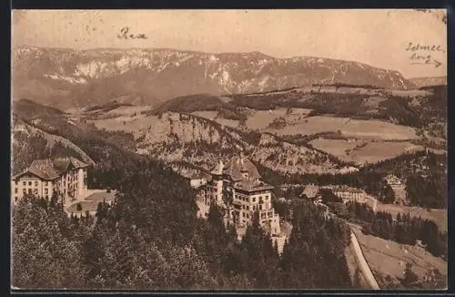 AK Semmering, Südbahnhotel mit Bergpanorama