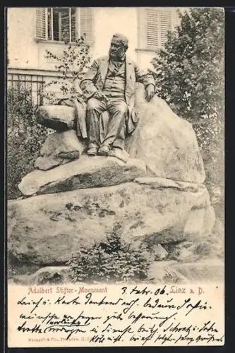 AK Linz a. D., Adalbert Stifter-Monument