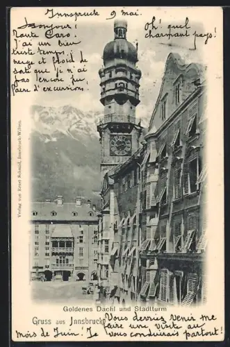 AK Innsbruck, Goldenes Dachl und Stadtturm