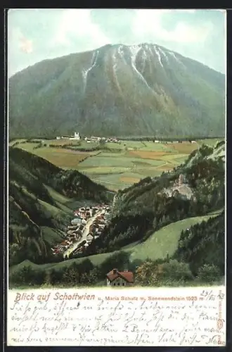 AK Schottwien, Blick auf Maria Schutz und Sonnwendstein