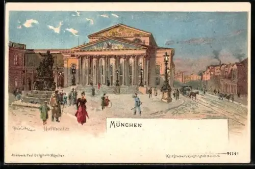 Künstler-AK Karl Heinisch: München, Partie am Hoftheater