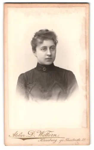Fotografie D. Wettern, Hamburg, gr. Theaterstr. 22, Porträt einer Dame