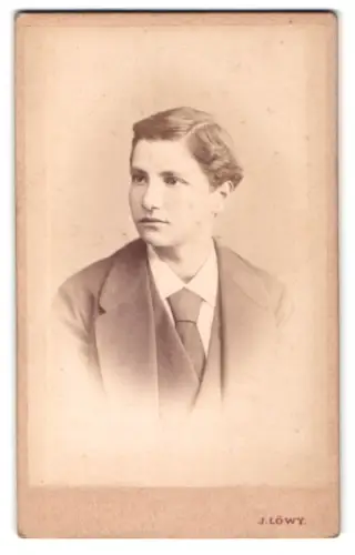 Fotografie J. Löwy, Wien, Weihburggasse 31, Porträt eines jungen Mannes